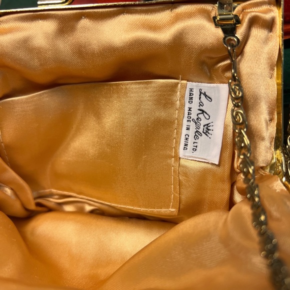 Vintage Gold Beaded HandMade in China Purse Evening Bag Metal Gold Tone Strap - Picture 4 of 9